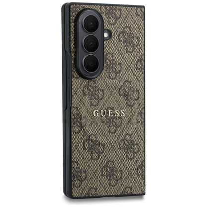 Custodia MagSafe per Samsung Galaxy Z Fold8 Ultra F976, Guess, 4G Leather Classic, Marrone