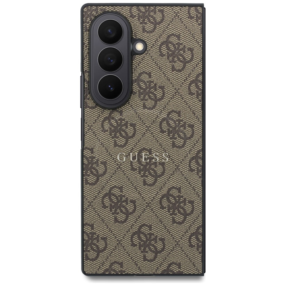 Custodia MagSafe per Samsung Galaxy Z Fold8 Ultra F976, Guess, 4G Leather Classic, Marrone