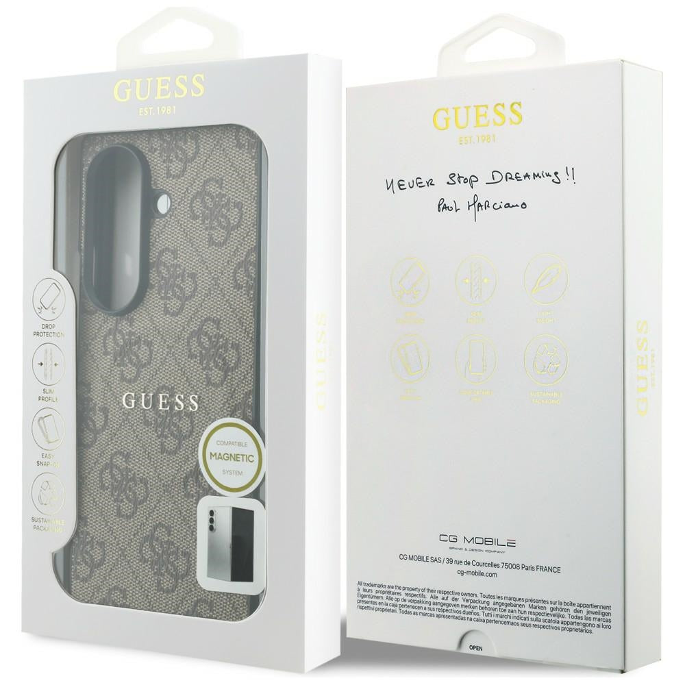 Custodia MagSafe per Samsung Galaxy Z Fold8 Ultra F976, Guess, 4G Leather Classic, Marrone
