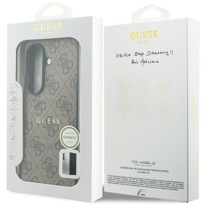 Custodia MagSafe per Samsung Galaxy Z Fold8 Ultra F976, Guess, 4G Leather Classic, Marrone