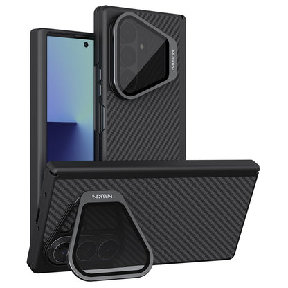 Custodia MagSafe per Samsung Galaxy Z Fold8 Ultra F976, Nillkin, CarboProp con copertura obiettivo nera trasparente, Nera