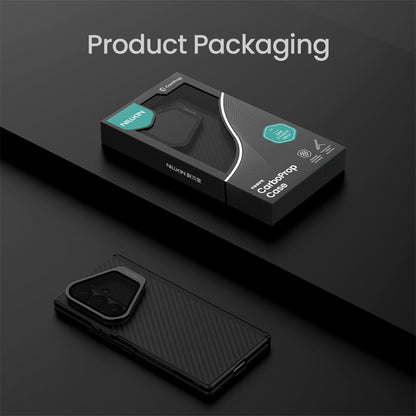 Custodia MagSafe per Samsung Galaxy Z Fold8 Ultra F976, Nillkin, CarboProp con copertura obiettivo nera trasparente, Nera