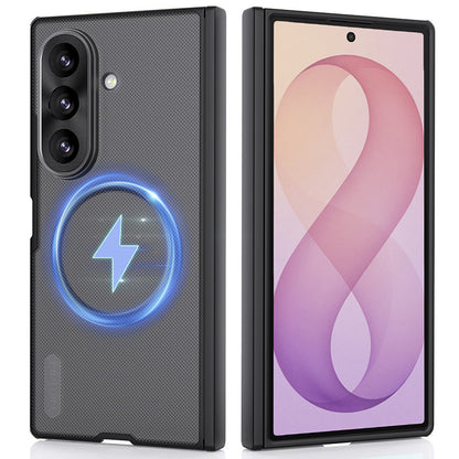 Custodia MagSafe per Samsung Galaxy Z Fold8 Ultra F976, Nillkin, Super Frosted Shield, Nero Trasparente