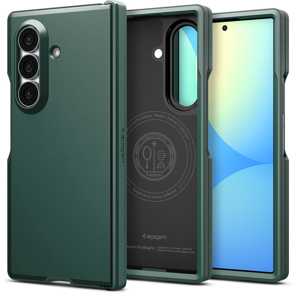 Custodia MagSafe per Samsung Galaxy Z Fold8 Ultra F976, Spigen, Tough Armor Pro, Verde ACS11851