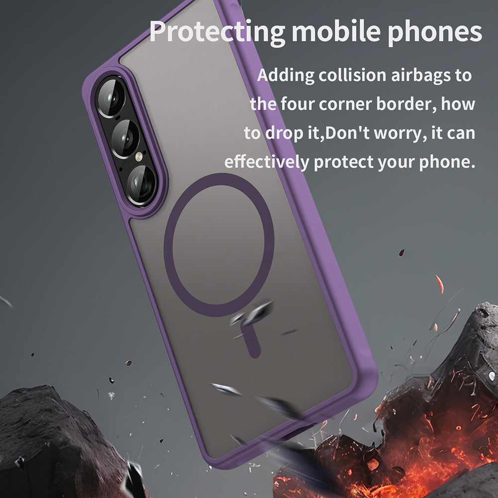 Custodia MagSafe per Sony Xperia 1 VII, Techsuit, HaloFrost II, Viola