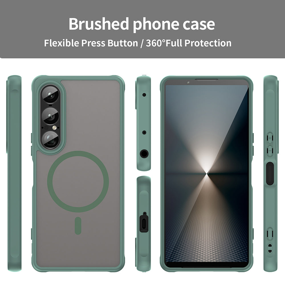 Custodia MagSafe per Sony Xperia 1 VII, Techsuit, HaloFrost II, Verde