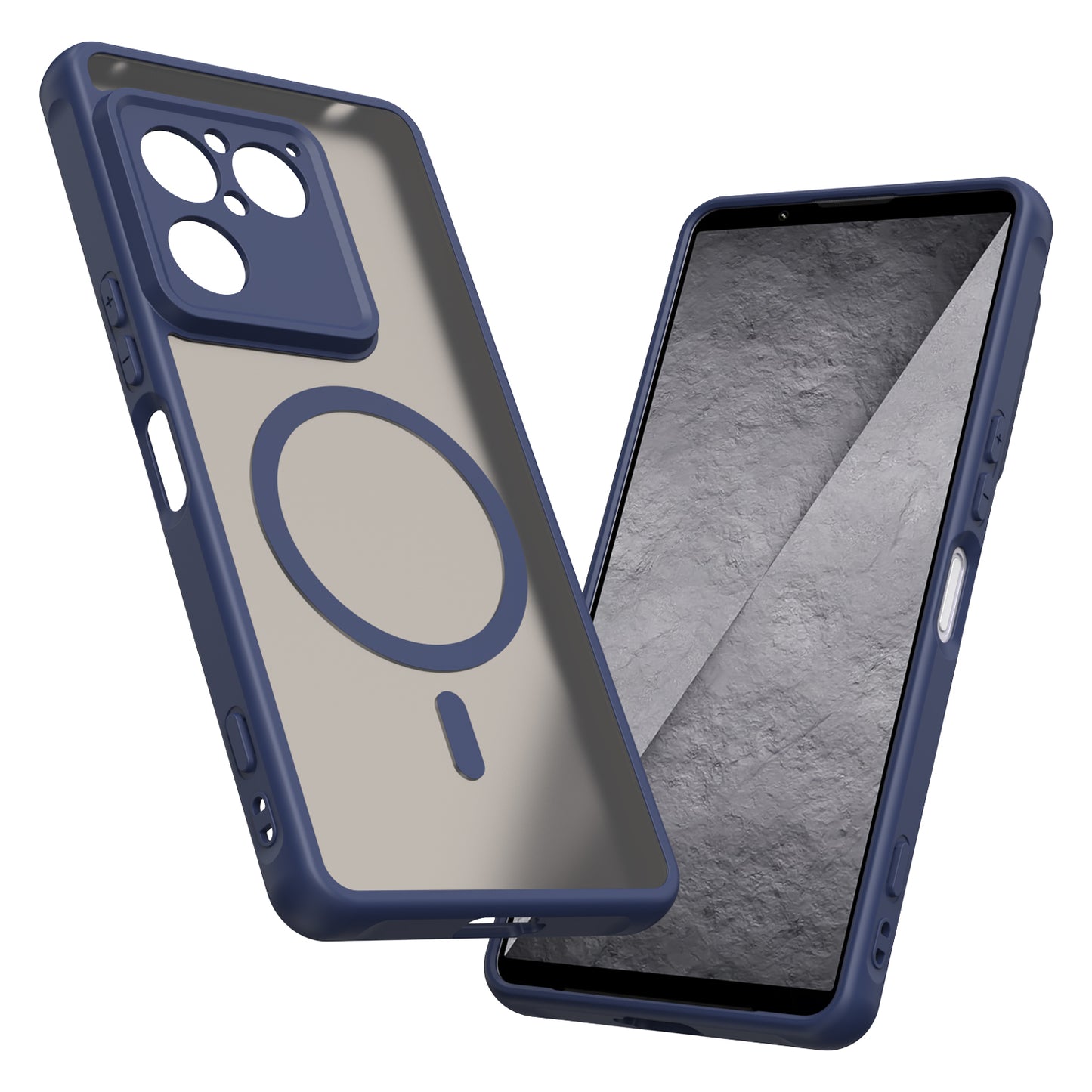 Custodia MagSafe per Sony Xperia 1 VIII, Techsuit, HaloFrost II, Blu Navy