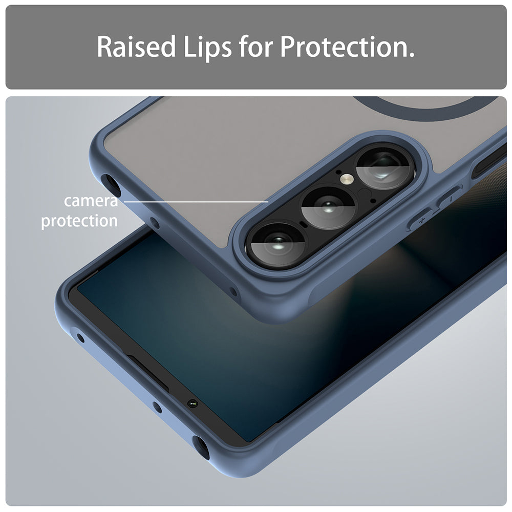 Custodia MagSafe per Sony Xperia 1 VIII, Techsuit, HaloFrost II, Blu Navy