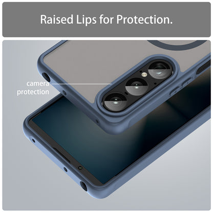 Custodia MagSafe per Sony Xperia 1 VIII, Techsuit, HaloFrost II, Blu Navy