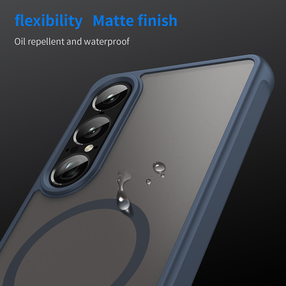 Custodia MagSafe per Sony Xperia 1 VIII, Techsuit, HaloFrost II, Blu Navy