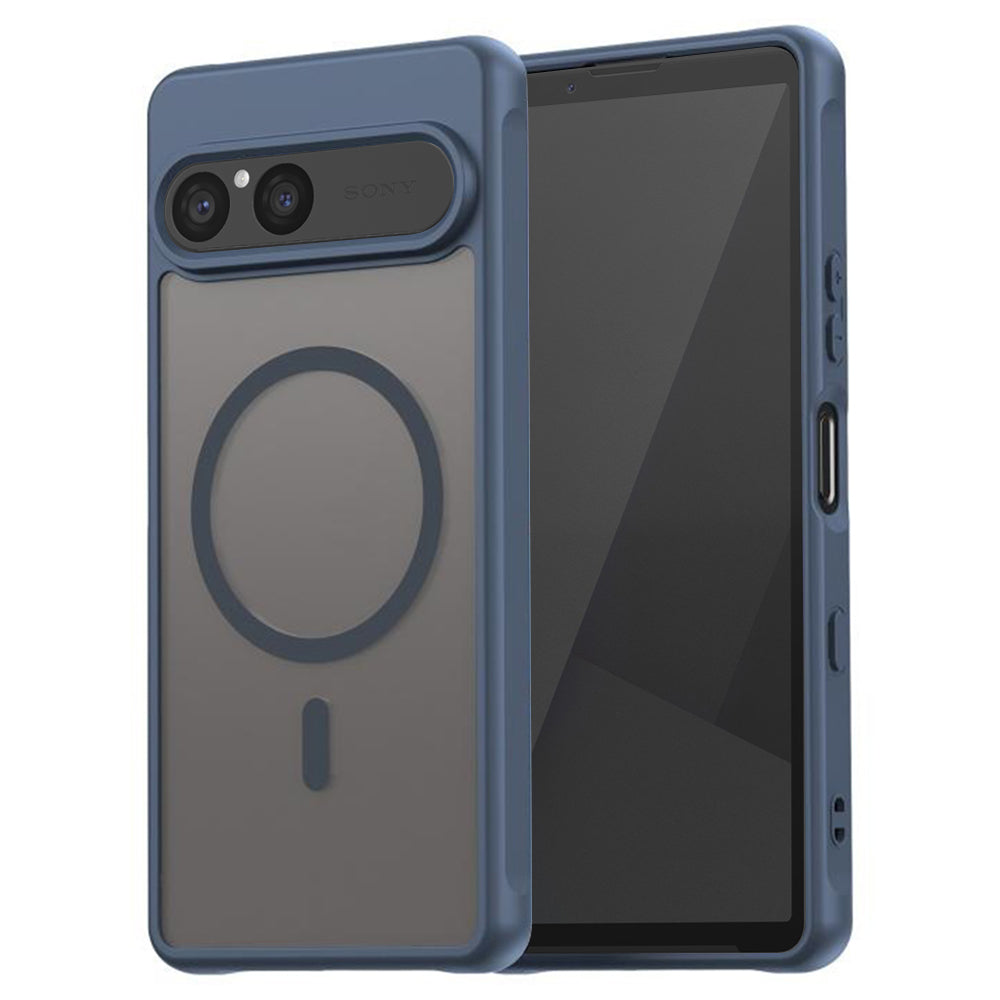 Custodia MagSafe per Sony Xperia 10 VII, Techsuit, HaloFrost II, Blu Navy