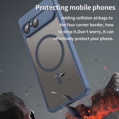 Custodia MagSafe per Sony Xperia 10 VII, Techsuit, HaloFrost II, Blu Navy