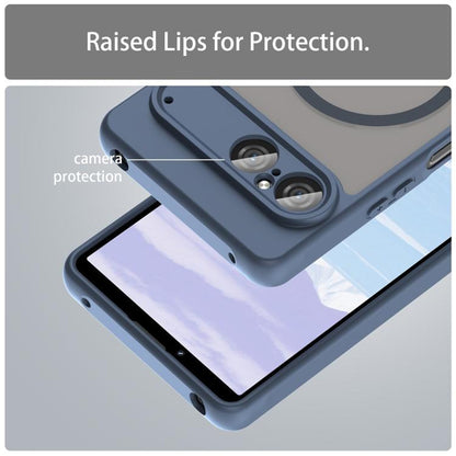 Custodia MagSafe per Sony Xperia 10 VII, Techsuit, HaloFrost II, Blu Navy