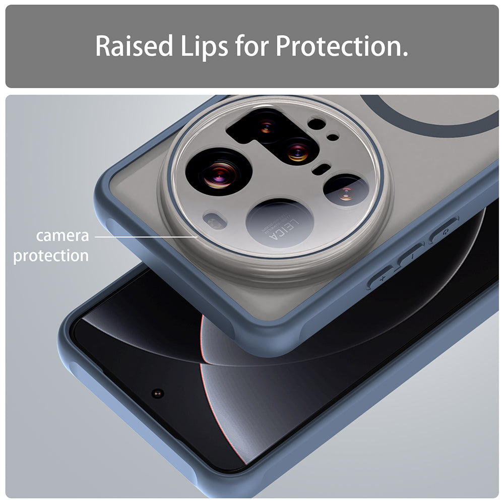 Custodia MagSafe per Xiaomi 15 Ultra, Techsuit, HaloFrost II, Blu Navy