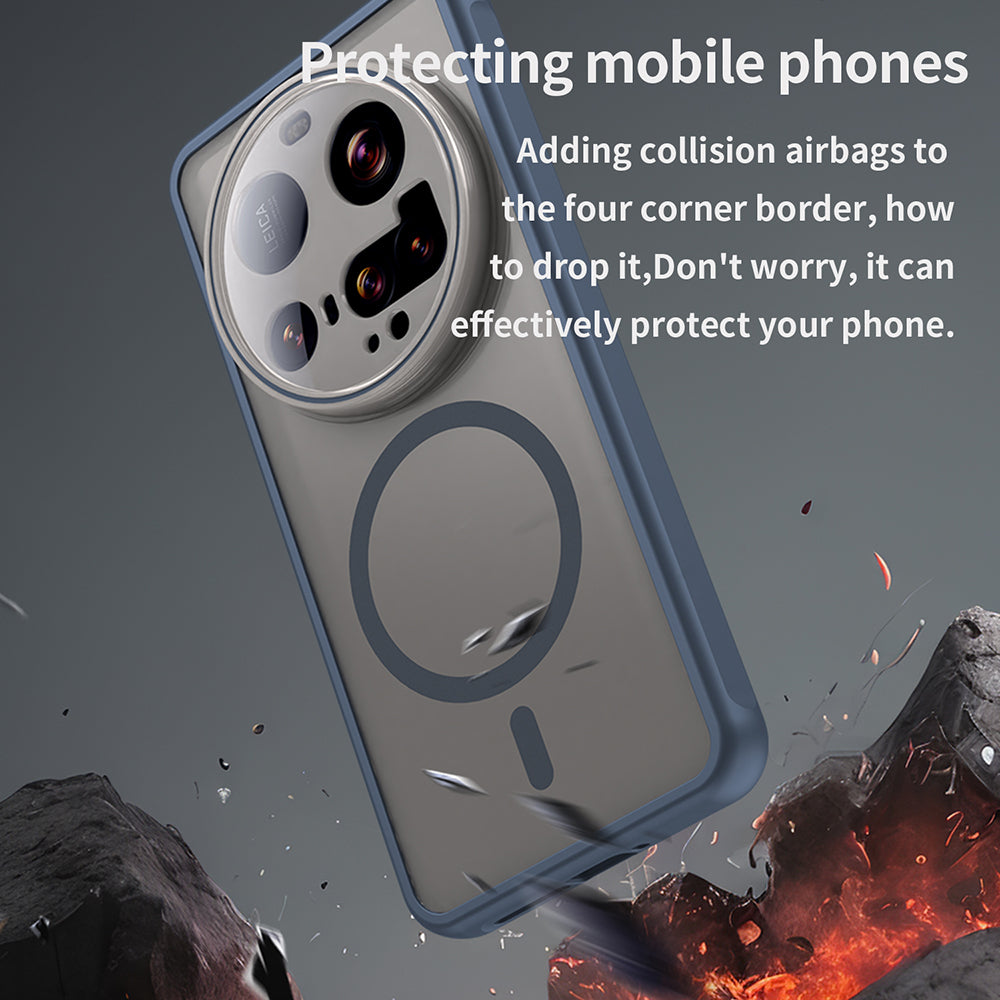 Custodia MagSafe per Xiaomi 15 Ultra, Techsuit, HaloFrost II, Blu Navy