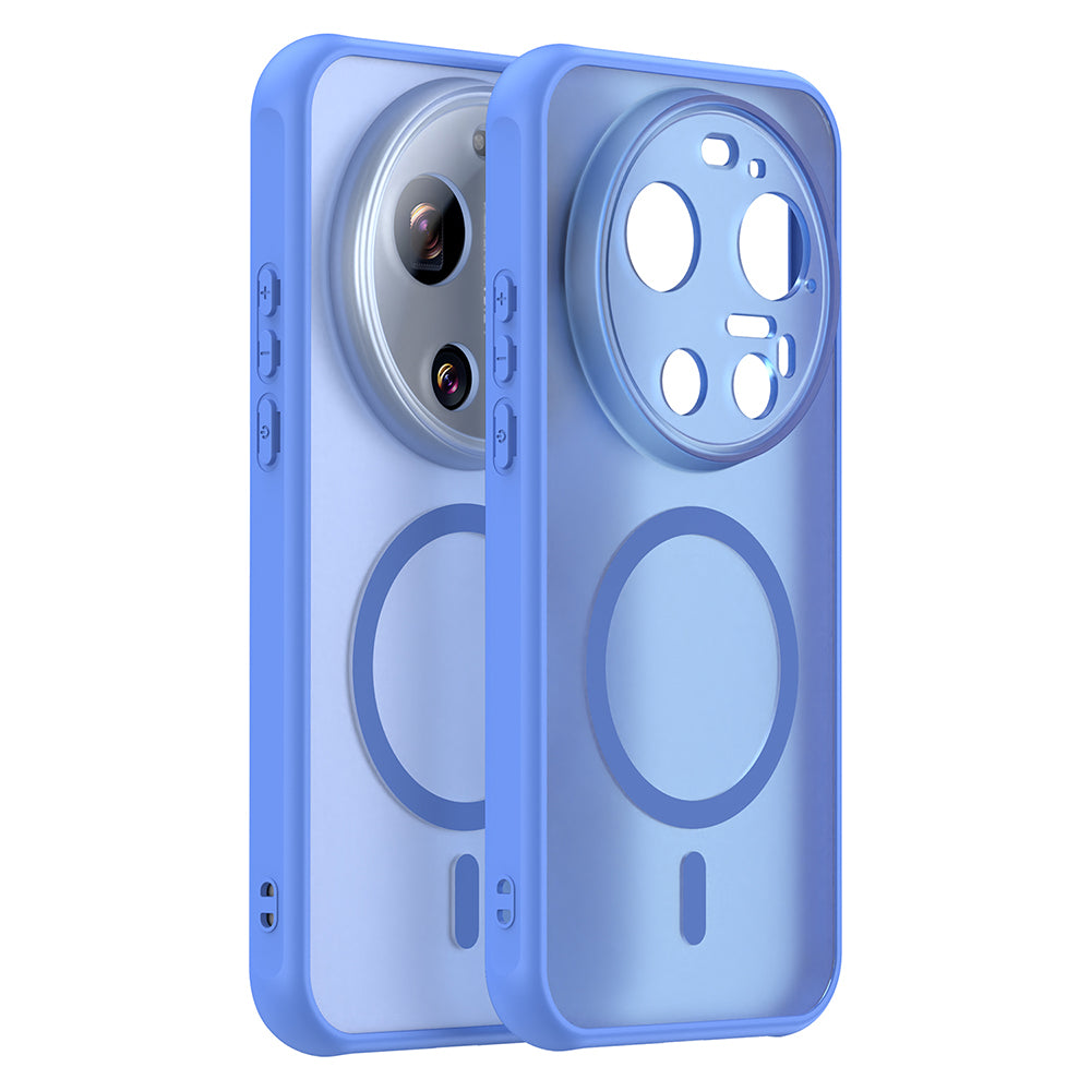 Custodia MagSafe per Xiaomi 17 Ultra, Techsuit, HaloFrost II, Blu