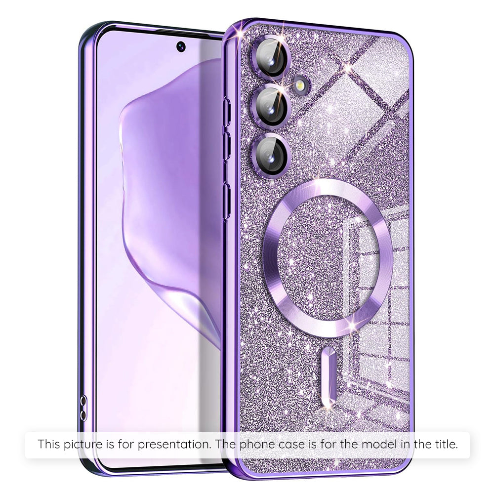 Custodia MagSafe per Xiaomi 17T Pro, Techsuit, Luxury Glitter, Viola Chiaro