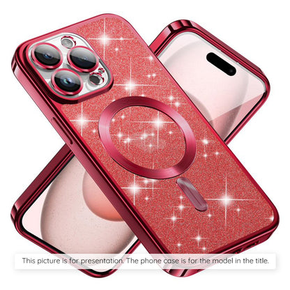 Custodia MagSafe per Xiaomi 17T Pro, Techsuit, Luxury Glitter, Rossa