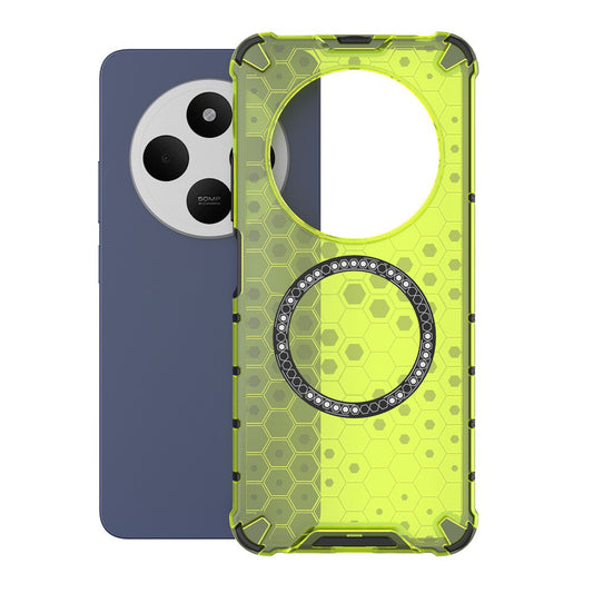 Custodia MagSafe per Xiaomi Poco C75 / Redmi 14C, Techsuit, HoneyComb Shield, Verde