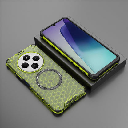 Custodia MagSafe per Xiaomi Poco C75 / Redmi 14C, Techsuit, HoneyComb Shield, Verde