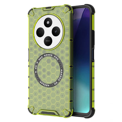 Custodia MagSafe per Xiaomi Poco C75 / Redmi 14C, Techsuit, HoneyComb Shield, Verde