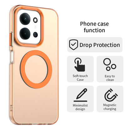 Custodia MagSafe per Xiaomi Poco C85 4G / Redmi 15C 5G / 15C 4G, Techsuit, CandyCase, Arancione
