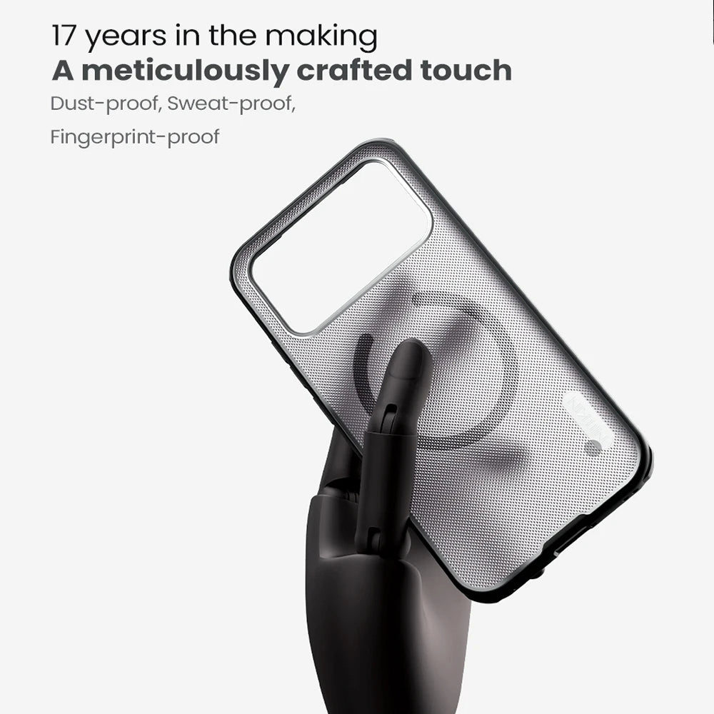 MagSafe Case for Xiaomi Poco F8 Ultra, Nillkin, Super Shield Pro, Black Satin Transparent