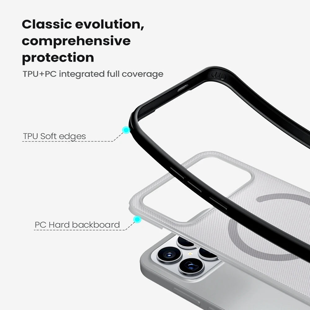 MagSafe Case for Xiaomi Poco F8 Ultra, Nillkin, Super Shield Pro, Black Satin Transparent