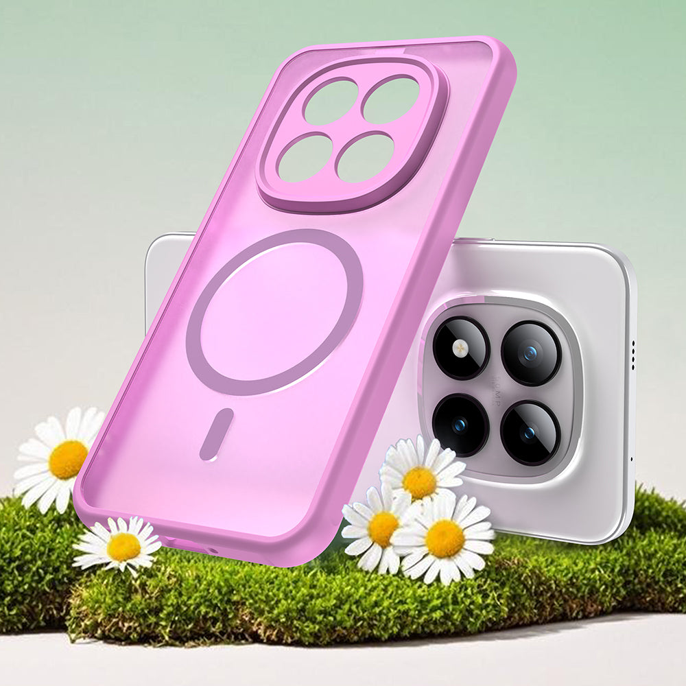 Custodia MagSafe per Xiaomi Poco M8 Pro / Redmi Note 15 Pro+ 5G, Techsuit, HaloFrost II, Rosa