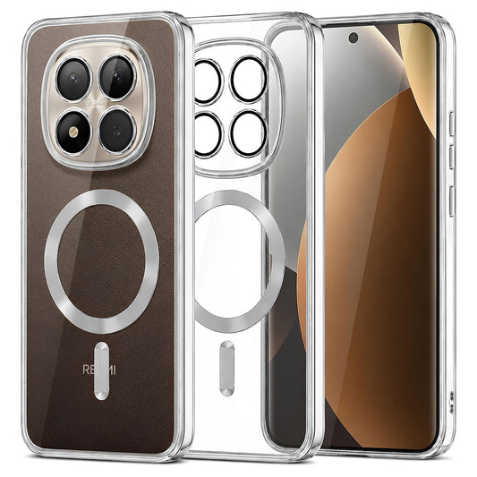 Custodia MagSafe per Xiaomi Poco M8 Pro / Redmi Note 15 Pro+ 5G, Techsuit, Luxury Crystal, Argento