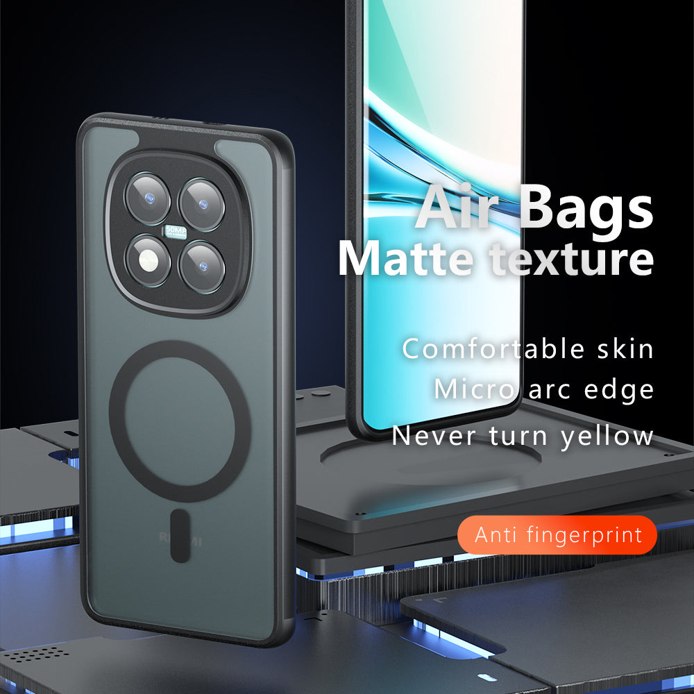 Custodia MagSafe per Xiaomi Poco M8 Pro / Redmi Note 15 Pro+ 5G, Techsuit, PureFrost, Nera Satinata
