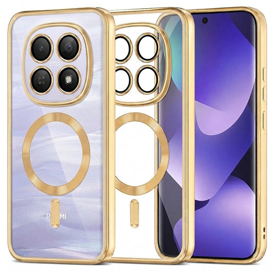 Custodia MagSafe per Xiaomi Poco M8 / Redmi Note 15 5G / Note 15 4G, Techsuit, Luxury Crystal, Dorata