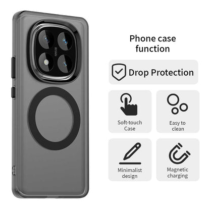 Custodia MagSafe per Xiaomi Poco X7 / Redmi Note 14 Pro 5G, Techsuit, CandyCase, Nera