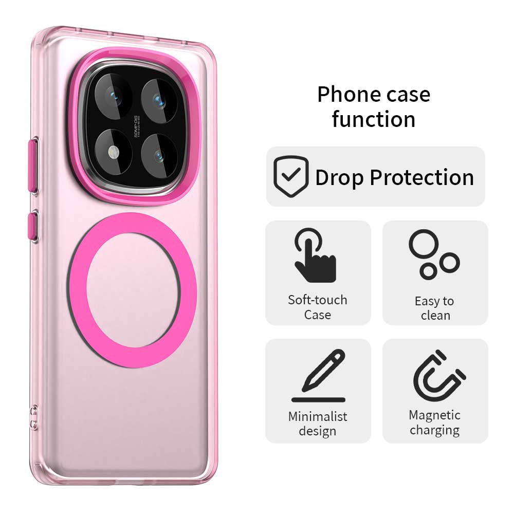 Custodia MagSafe per Xiaomi Poco X7 / Redmi Note 14 Pro 5G, Techsuit, CandyCase, Rosa