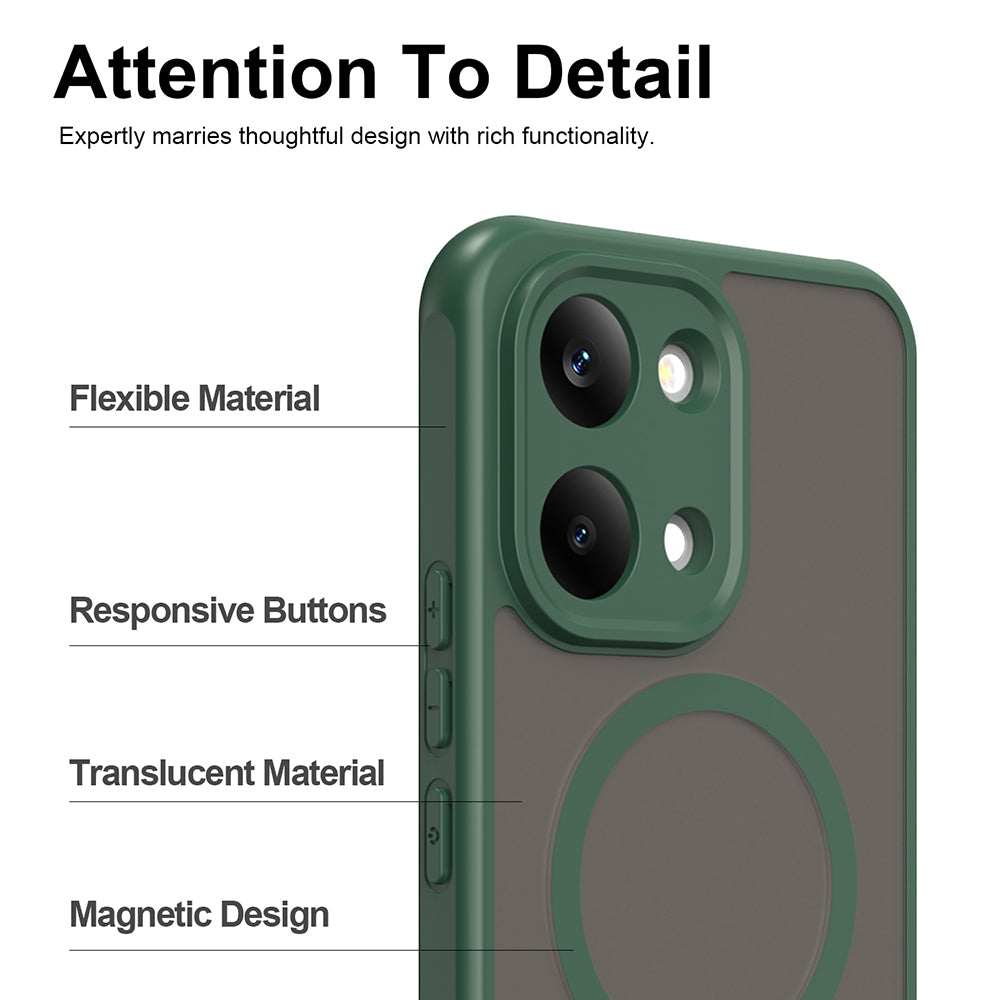 Custodia MagSafe per Xiaomi Poco X8 Pro Max, Techsuit, HaloFrost II, Verde