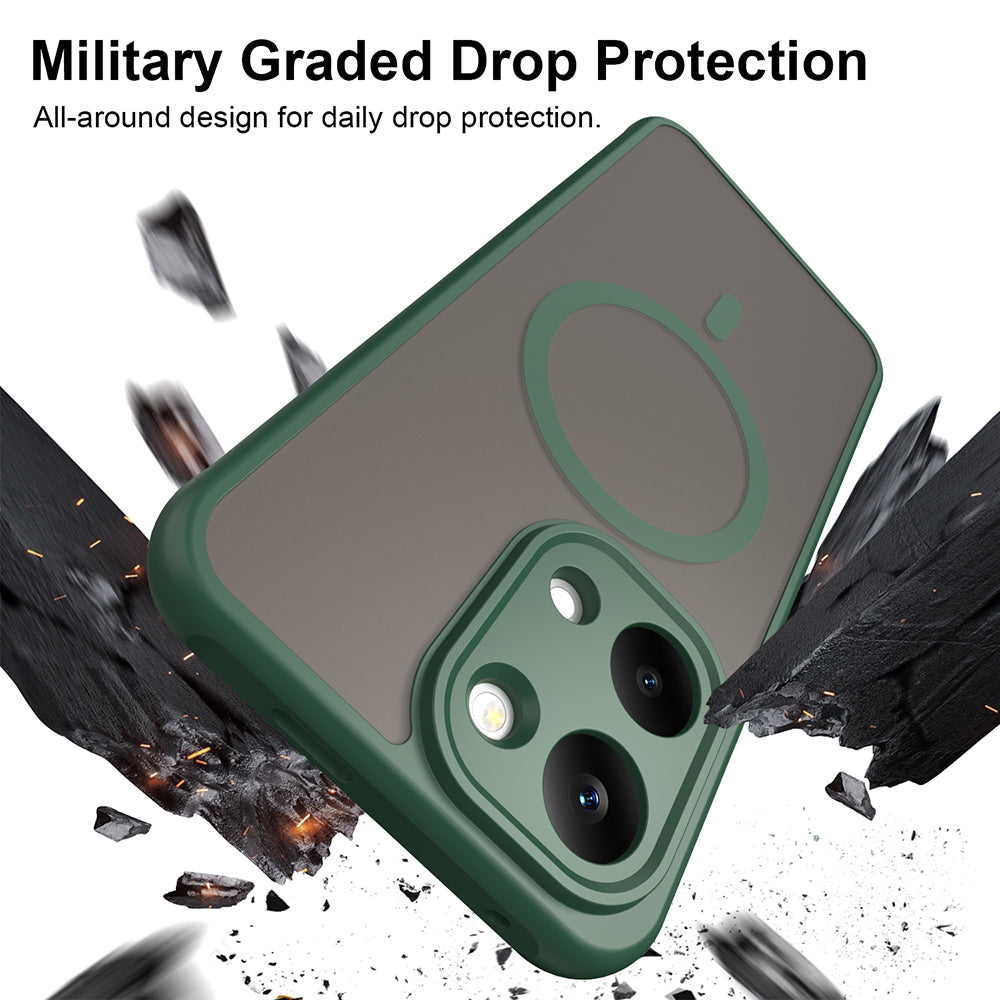 Custodia MagSafe per Xiaomi Poco X8 Pro Max, Techsuit, HaloFrost II, Verde