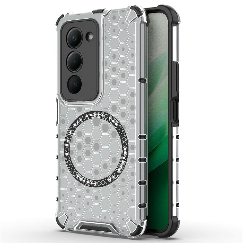 Custodia MagSafe per Xiaomi Redmi 15 5G / 15 4G, Techsuit, HoneyComb Shield, Bianca