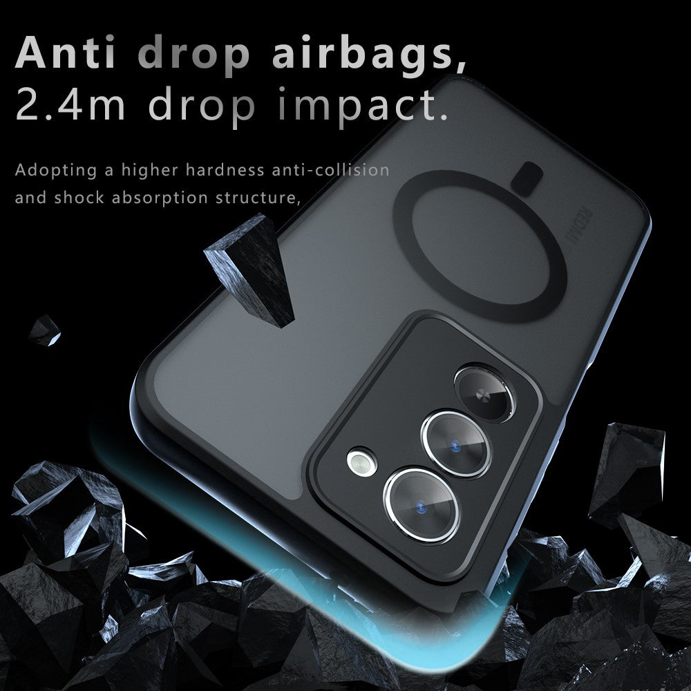 Custodia MagSafe per Xiaomi Redmi 15 5G / 15 4G, Techsuit, PureFrost, Nera Satinata