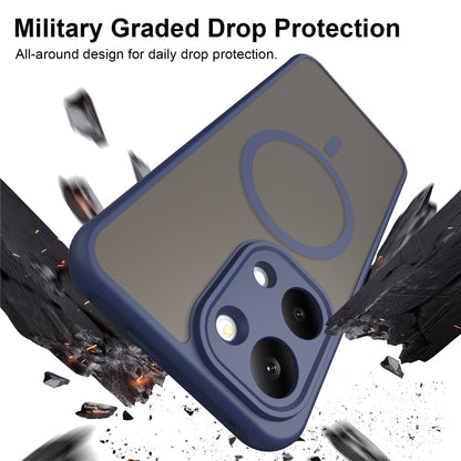 Custodia MagSafe per Xiaomi Redmi 17 5G / 17 4G, Techsuit, HaloFrost II, Blu Navy