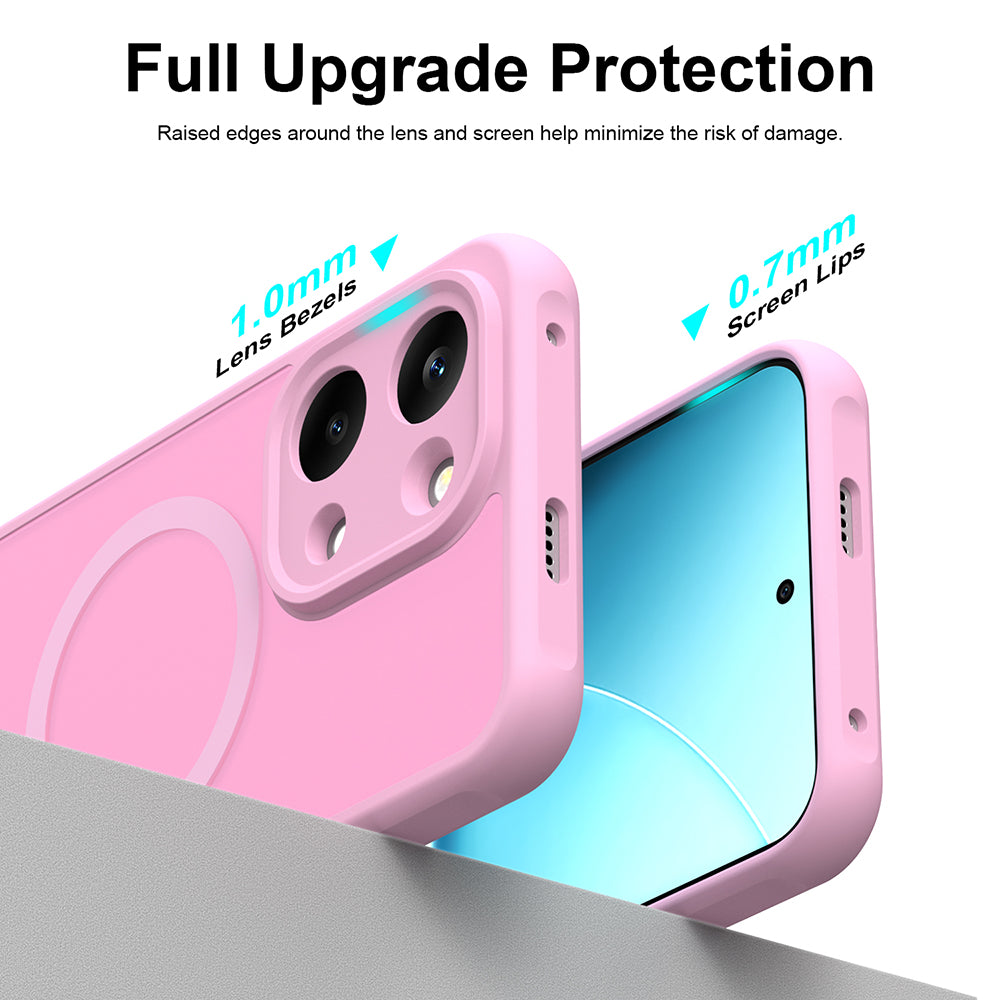 Custodia MagSafe per Xiaomi Redmi 17 5G / 17 4G, Techsuit, HaloFrost II, Rosa