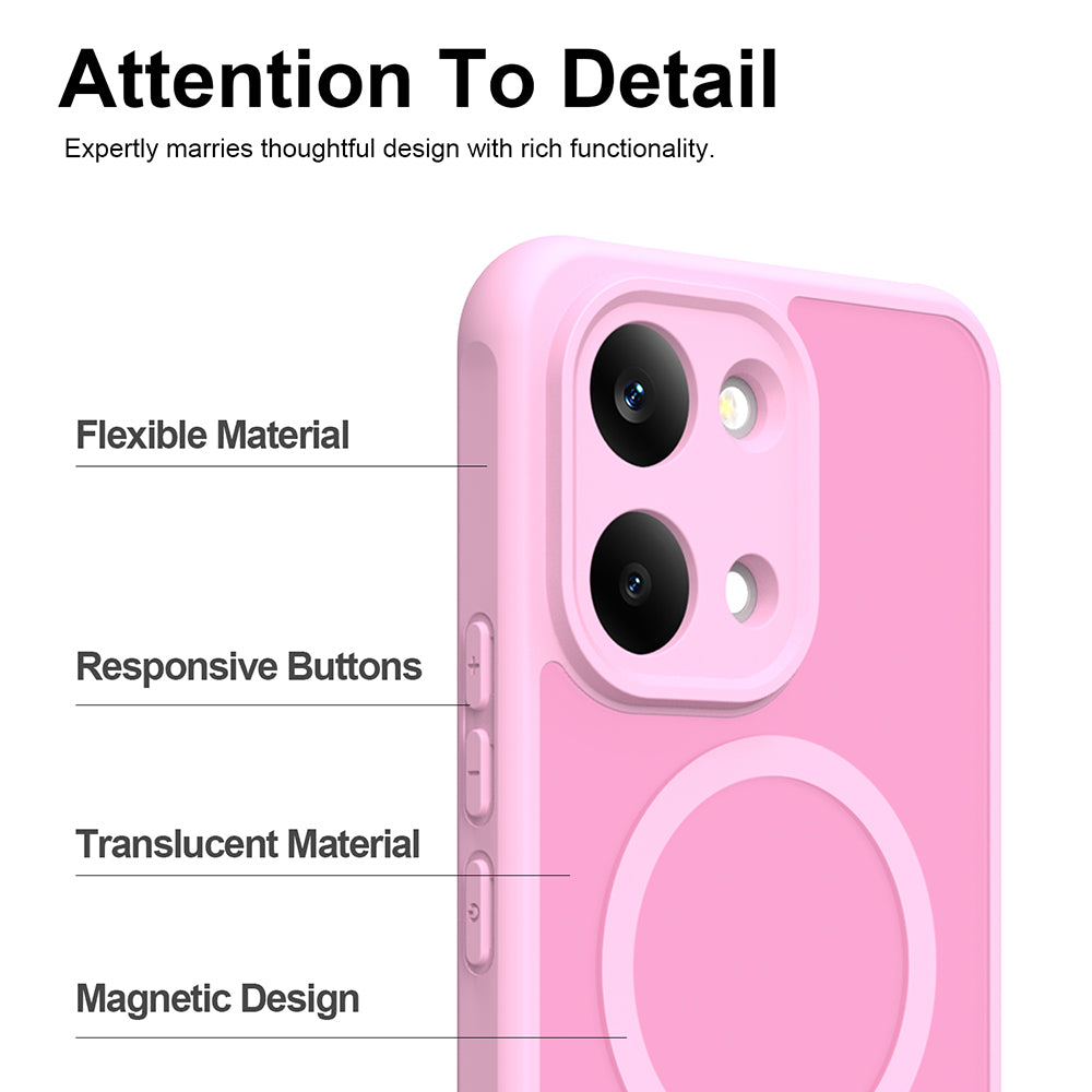 Custodia MagSafe per Xiaomi Redmi 17 5G / 17 4G, Techsuit, HaloFrost II, Rosa