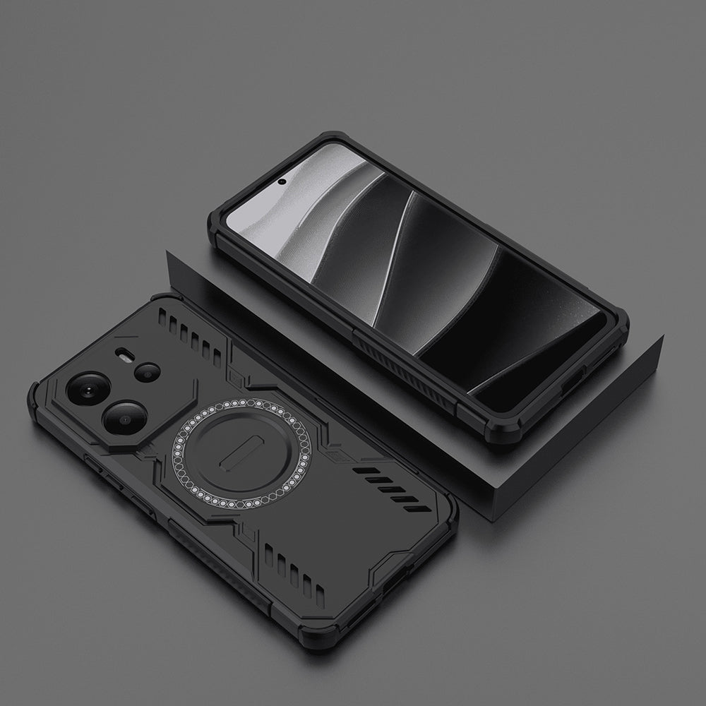 Custodia MagSafe per Xiaomi Redmi Note 14 4G (Regionale), Techsuit, ArmorMag, Nera