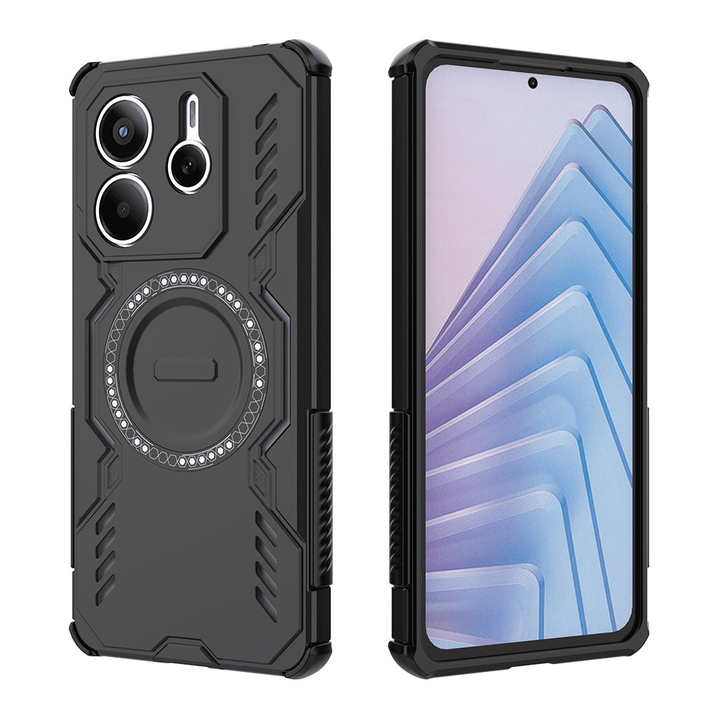 Custodia MagSafe per Xiaomi Redmi Note 14 5G, Techsuit, ArmorMag, Nera