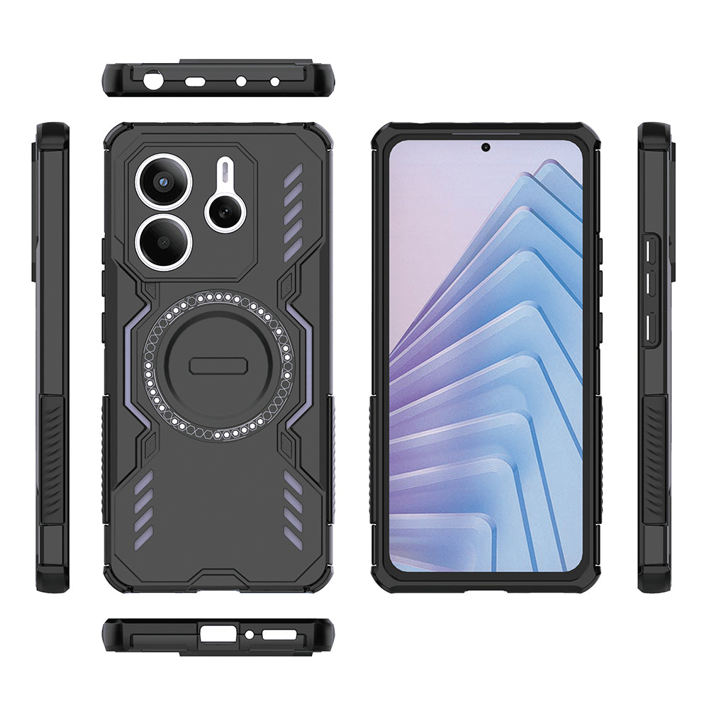 Custodia MagSafe per Xiaomi Redmi Note 14 5G, Techsuit, ArmorMag, Nera