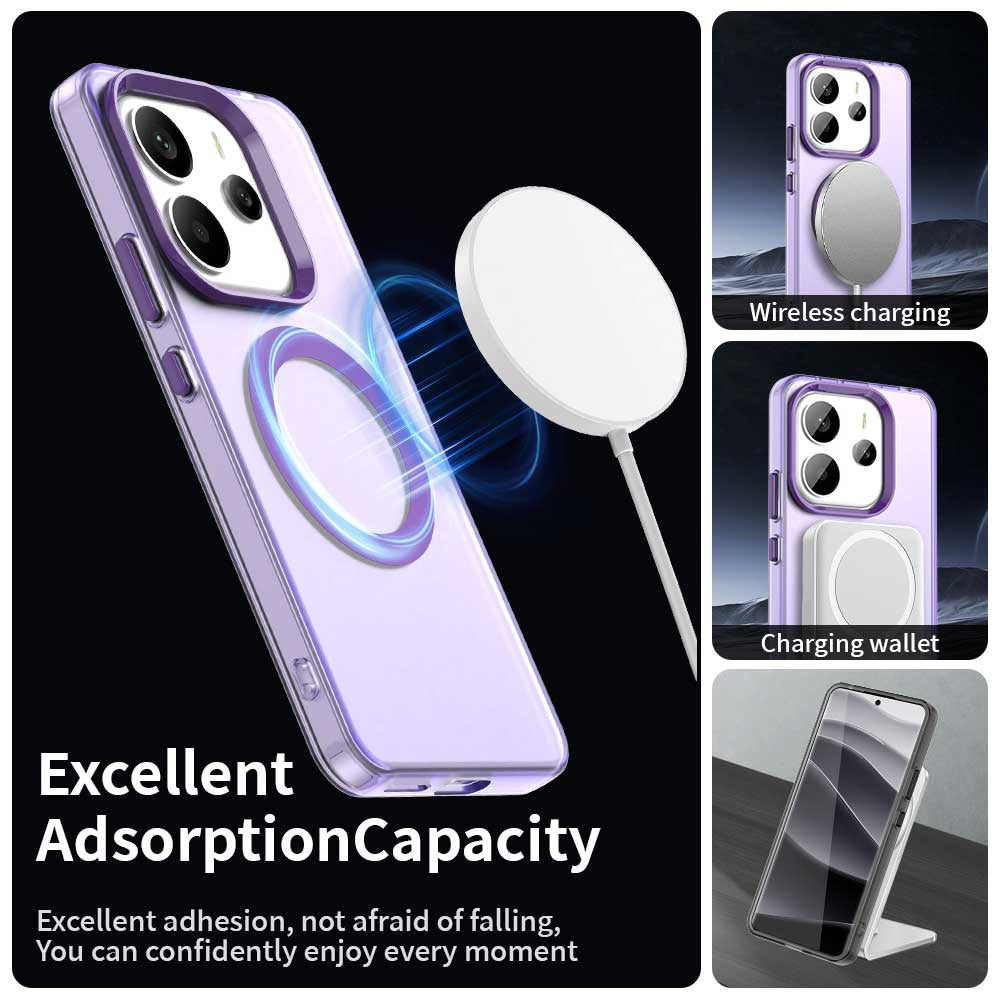 Custodia MagSafe per Xiaomi Redmi Note 14 5G, Techsuit, CandyCase, Viola