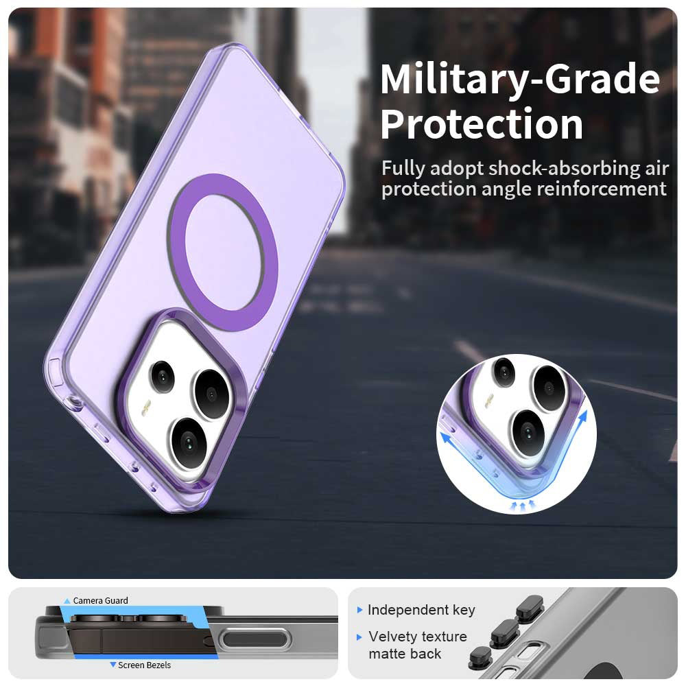 Custodia MagSafe per Xiaomi Redmi Note 14 5G, Techsuit, CandyCase, Viola