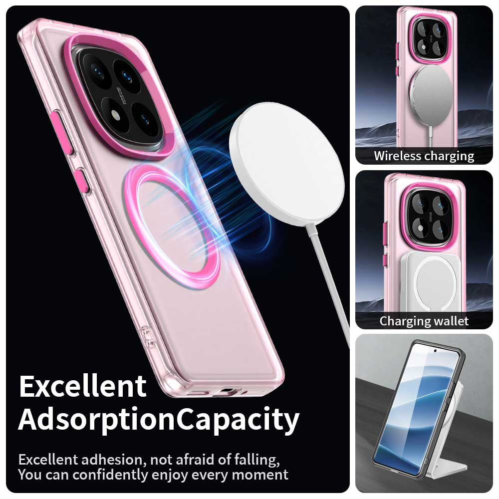 Custodia MagSafe per Xiaomi Redmi Note 14 Pro 4G, Techsuit, CandyCase, Rosa