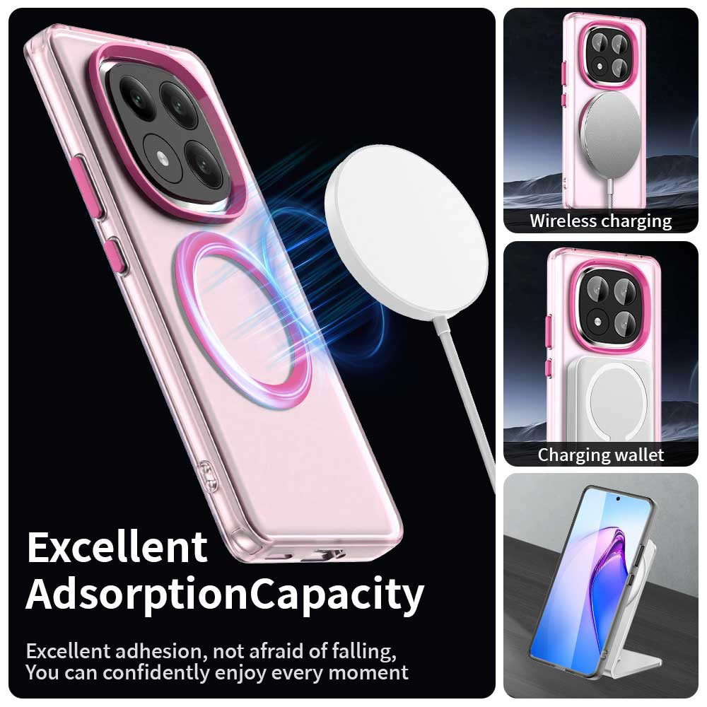 Custodia MagSafe per Xiaomi Redmi Note 14 Pro+ 5G, Techsuit, CandyCase, Rosa