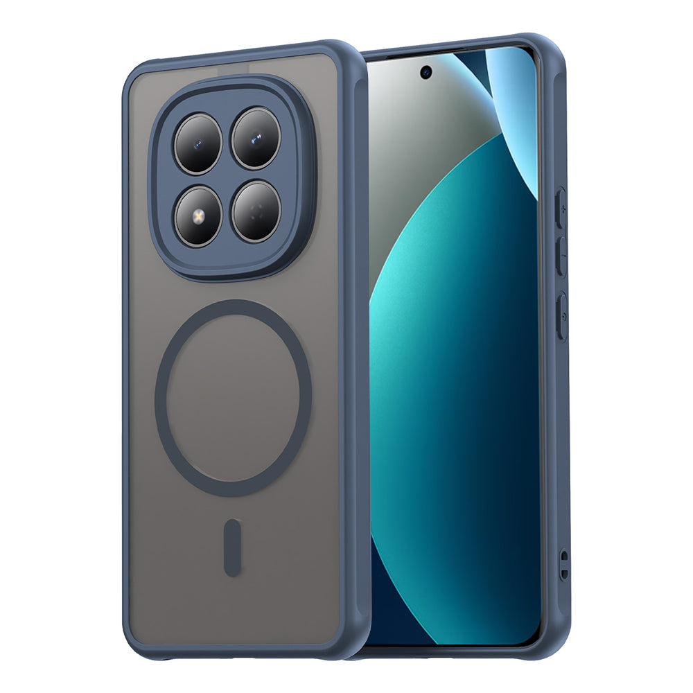 Custodia MagSafe per Xiaomi Redmi Note 15 Pro 4G, Techsuit, HaloFrost II, Blu Navy
