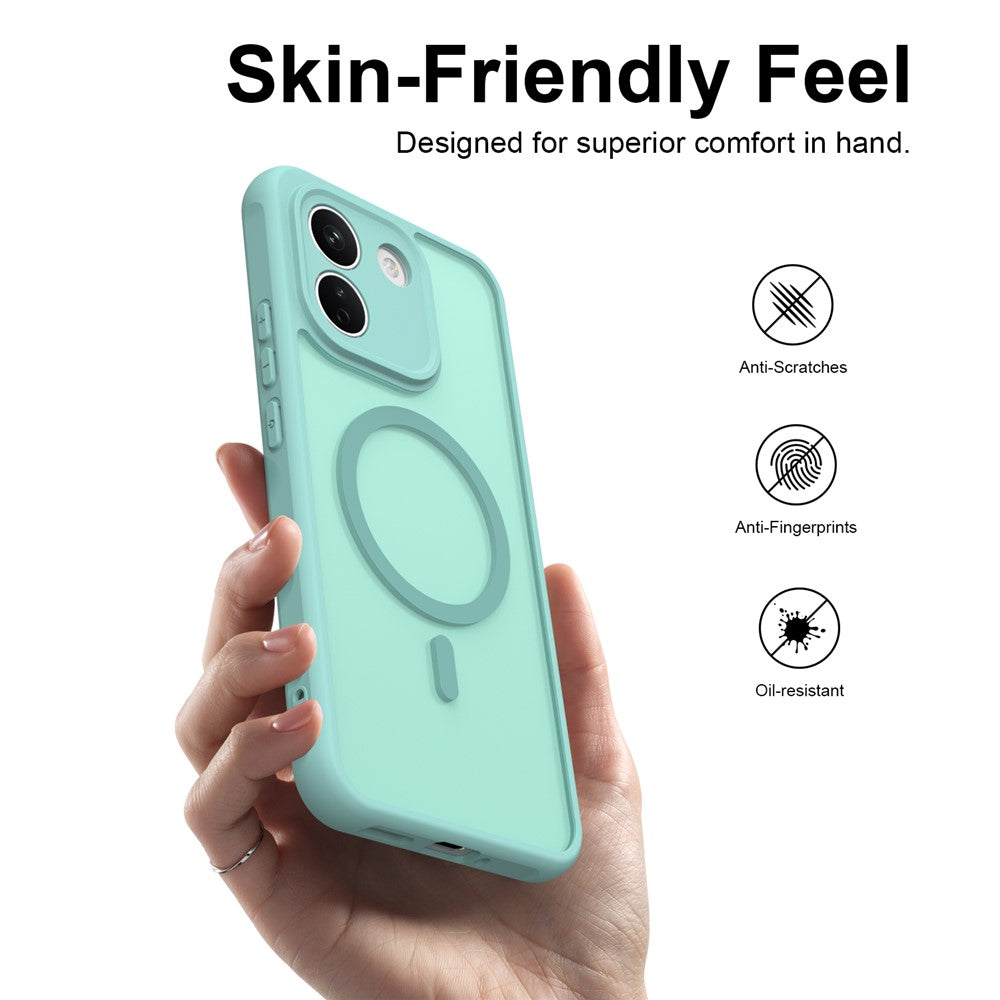 Custodia MagSafe per Xiaomi Redmi Note 17 4G / Note 17 5G, Techsuit, HaloFrost II, Verde Chiaro